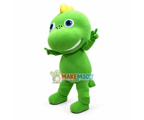 Happy Green Dinosaur Baby Mascot Costume
