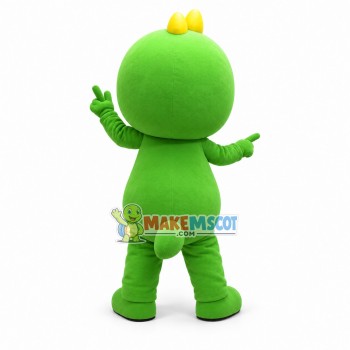 Happy Green Dinosaur Baby Mascot Costume Happy Green Dinosaur Baby Mascot Costume