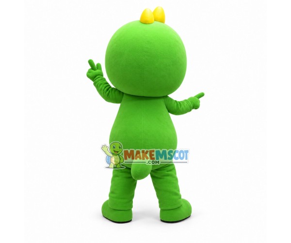 Happy Green Dinosaur Baby Mascot Costume Happy Green Dinosaur Baby Mascot Costume