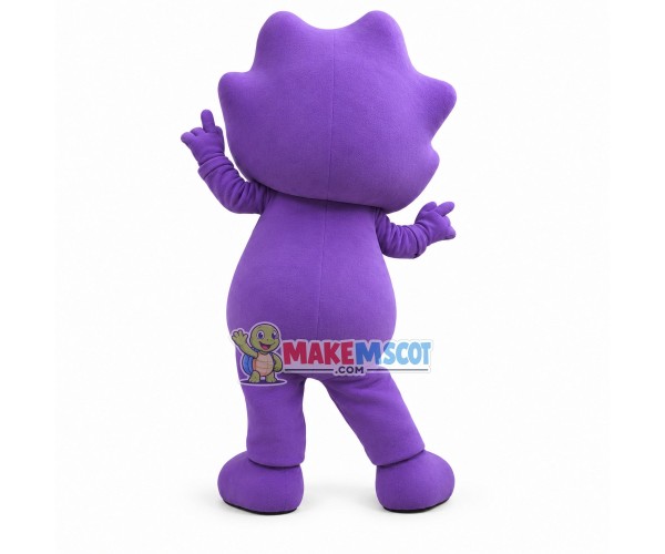 Pleased Purple Triceratops Baby Mascot Costume Pleased Purple Triceratops Baby Mascot Costume