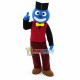 Social Blue Doll Waiter Mascot Costume Social Blue Doll Waiter Mascot Costume