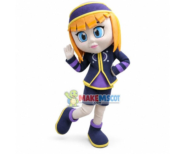 Brave Uyghur Blonde Girl Mascot Costume Brave Uyghur Blonde Girl Mascot Costume