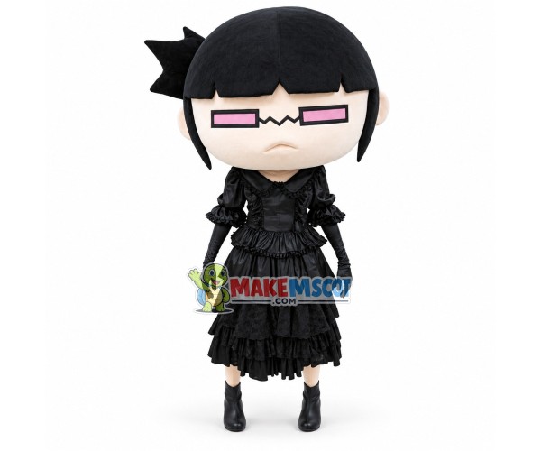 Punk Girl In Lolita Dress Mascot Costume Punk Girl In Lolita Dress Mascot Costume