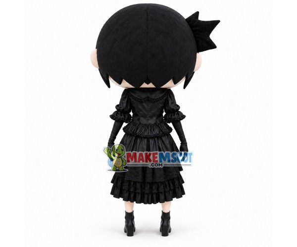 Punk Girl In Lolita Dress Mascot Costume Punk Girl In Lolita Dress Mascot Costume