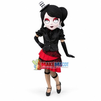 Diablo Woman With Skull Earrings Mascot Costume