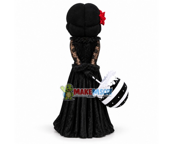 Evil Lady Holding Lace Umbrella Mascot Costume Evil Lady Holding Lace Umbrella Mascot Costume