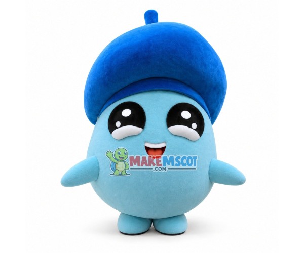 The Light Blue Raindrop Cartoon Mascot Costume The Light Blue Raindrop Cartoon Mascot Costume
