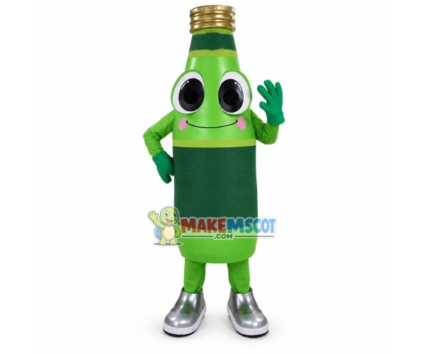 Green Plum Flavored Soda Mascot Costume Green Plum Flavored Soda Mascot Costume