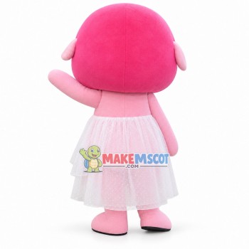 Pretty Pig Girl In Silk Dress Mascot Costume