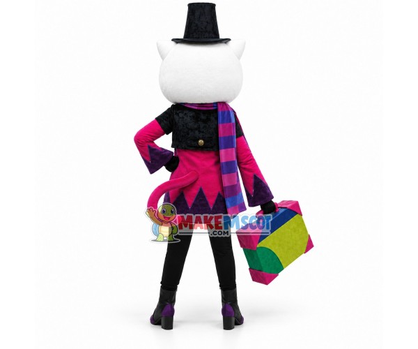 The Magic Cat Carrying Toy Box Mascot Costume The Magic Cat Carrying Toy Box Mascot Costume