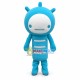 Blue Doll With Unhappy Expression Mascot Costume Blue Doll With Unhappy Expression Mascot Costume