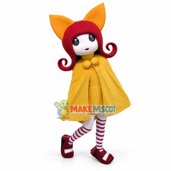 Red-haired Girl With Fox Hair Band Mascot Costume