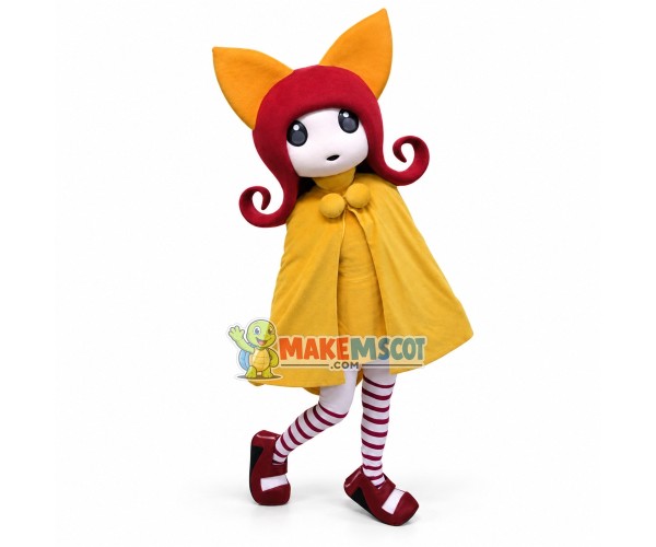 Red-haired Girl With Fox Hair Band Mascot Costume