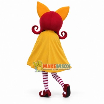Red-haired Girl With Fox Hair Band Mascot Costume Red-haired Girl With Fox Hair Band Mascot Costume