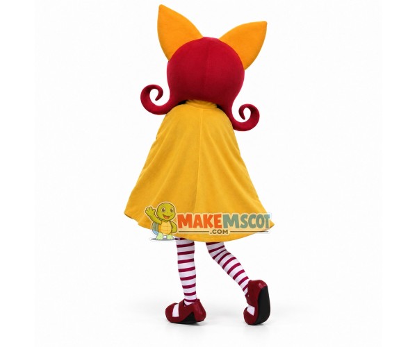 Red-haired Girl With Fox Hair Band Mascot Costume
