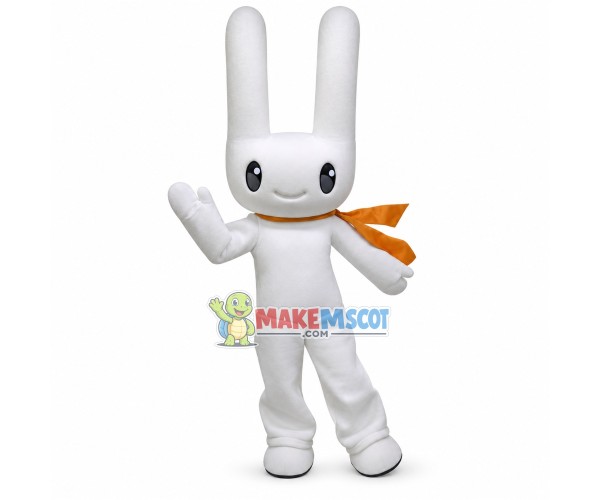Long-eared Tall White Rabbit Mascot Costume Long-eared Tall White Rabbit Mascot Costume