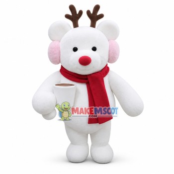 Warm Christmas Bear of The Bakery Mascot Costume Warm Christmas Bear of The Bakery Mascot Costume