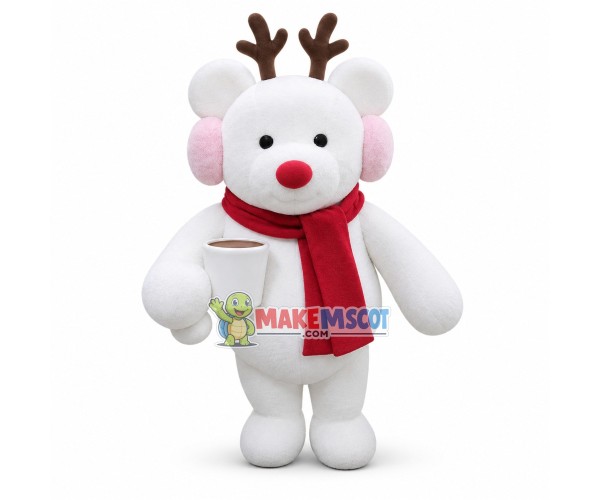 Warm Christmas Bear of The Bakery Mascot Costume Warm Christmas Bear of The Bakery Mascot Costume