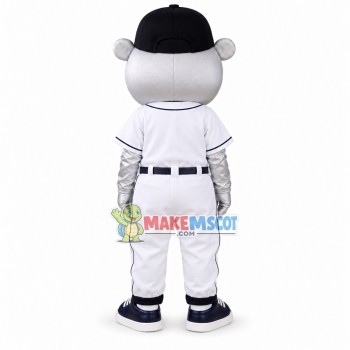 Silver Bear of The Professional Baseball League Mascot Costume Silver Bear of The Professional Baseball League Mascot Costume