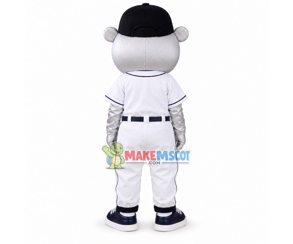 Silver Bear of The Professional Baseball League Mascot Costume Silver Bear of The Professional Baseball League Mascot Costume