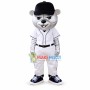 Silver Bear of The Professional Baseball League Mascot Costume