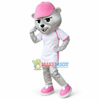 Silver Bear of The Professional Baseball League Mascot Costume Silver Bear of The Professional Baseball League Mascot Costume