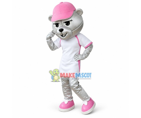 Silver Bear of The Professional Baseball League Mascot Costume Silver Bear of The Professional Baseball League Mascot Costume