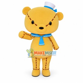Line Bear With Blue Shawl Mascot Costume