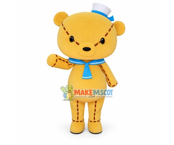 Line Bear With Blue Shawl Mascot Costume