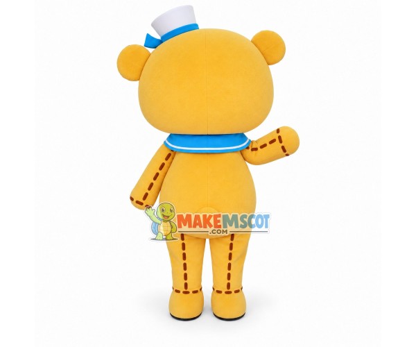 Line Bear With Blue Shawl Mascot Costume Line Bear With Blue Shawl Mascot Costume
