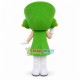 Glad Smiling Doll In The Green Suit Mascot Costume