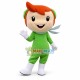 Glad Smiling Doll In The Green Suit Mascot Costume