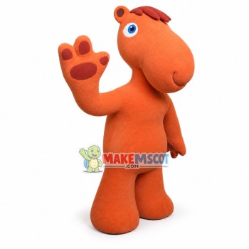 Orange Horse Adult Cartoon Mascot Costume