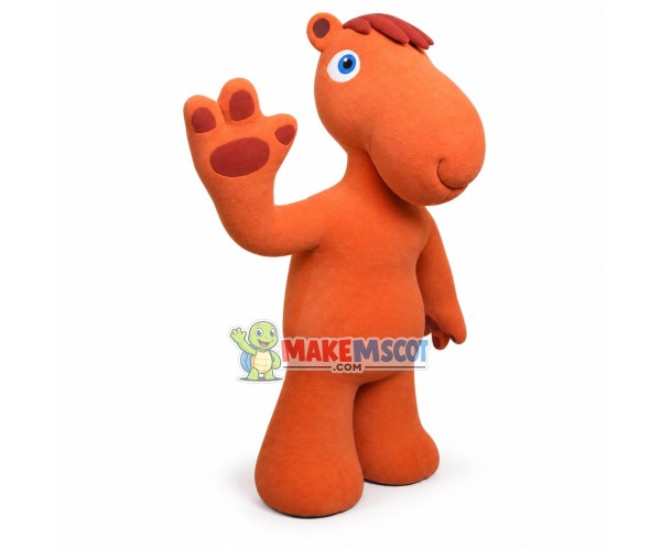 Orange Horse Adult Cartoon Mascot Costume Orange Horse Adult Cartoon Mascot Costume