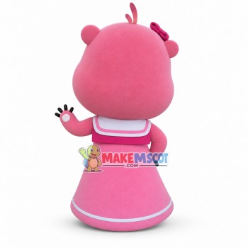 Pink Beaver Ruby Cartoon Mascot Costume Pink Beaver Ruby Cartoon Mascot Costume
