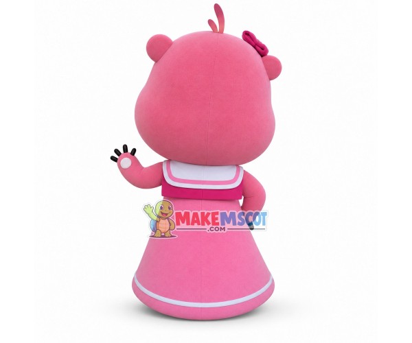 Pink Beaver Ruby Cartoon Mascot Costume Pink Beaver Ruby Cartoon Mascot Costume