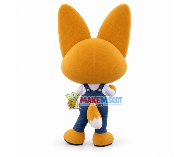 Stubborn Little Fox Eddie Cartoon Mascot Costume Stubborn Little Fox Eddie Cartoon Mascot Costume