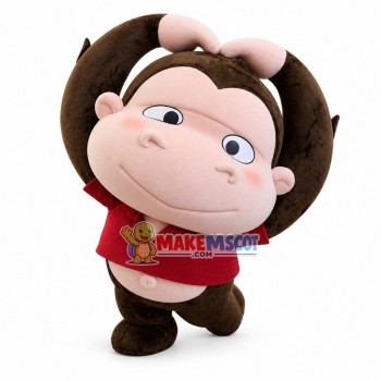 Little Monkey With Hands Like Heart Mascot Costume Little Monkey With Hands Like Heart Mascot Costume