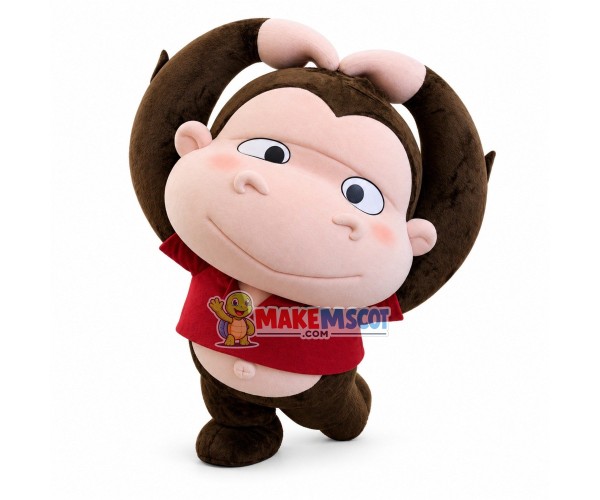 Little Monkey With Hands Like Heart Mascot Costume Little Monkey With Hands Like Heart Mascot Costume