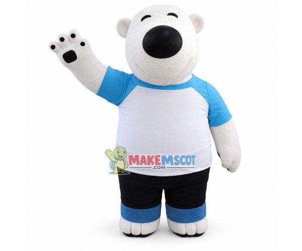 Kind-hearted Big White Bear Bobby Mascot Costume Kind-hearted Big White Bear Bobby Mascot Costume