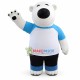 Kind-hearted Big White Bear Bobby Mascot Costume Kind-hearted Big White Bear Bobby Mascot Costume