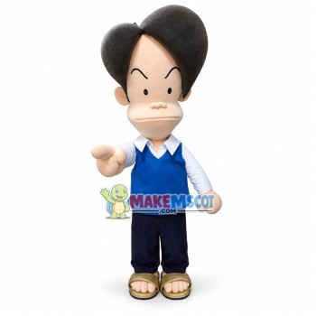 Long Faced Man With Depressed Expression Mascot Costume Long Faced Man With Depressed Expression Mascot Costume