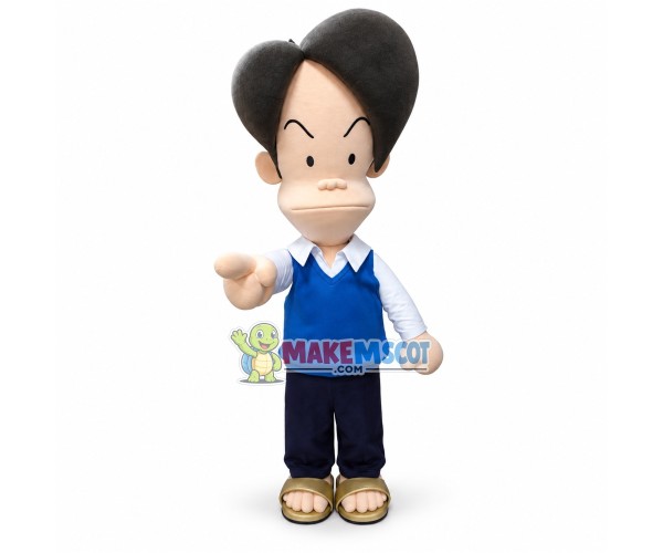 Long Faced Man With Depressed Expression Mascot Costume Long Faced Man With Depressed Expression Mascot Costume