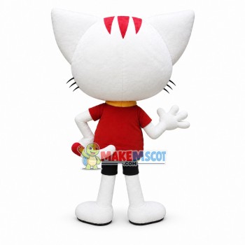 Agile Number Three Racer White Cat Mascot Costume Agile Number Three Racer White Cat Mascot Costume