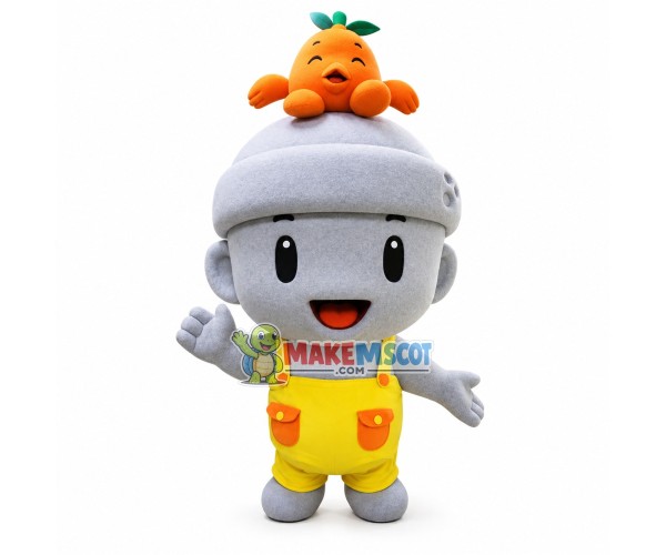 Exquisite Gray Boy Puppet Mascot Costume Exquisite Gray Boy Puppet Mascot Costume