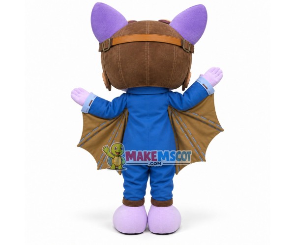 Aviator Fox With Bat Wings Mascot Costume Aviator Fox With Bat Wings Mascot Costume