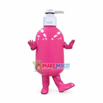 Pink Plastic Press Bottle Mascot Costume