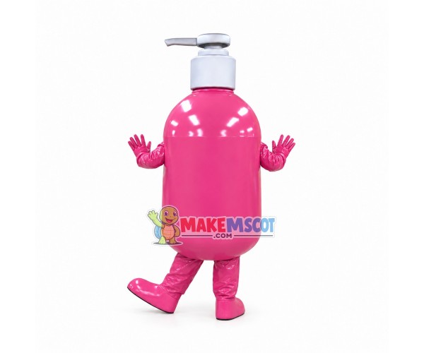 Pink Plastic Press Bottle Mascot Costume Pink Plastic Press Bottle Mascot Costume