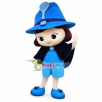 Pure Child Wearing Magic Hat Mascot Costume