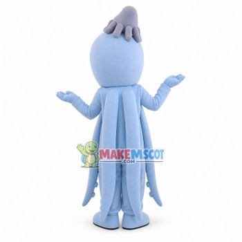 Playful Light Blue Deep Sea Octopus Mascot Costume